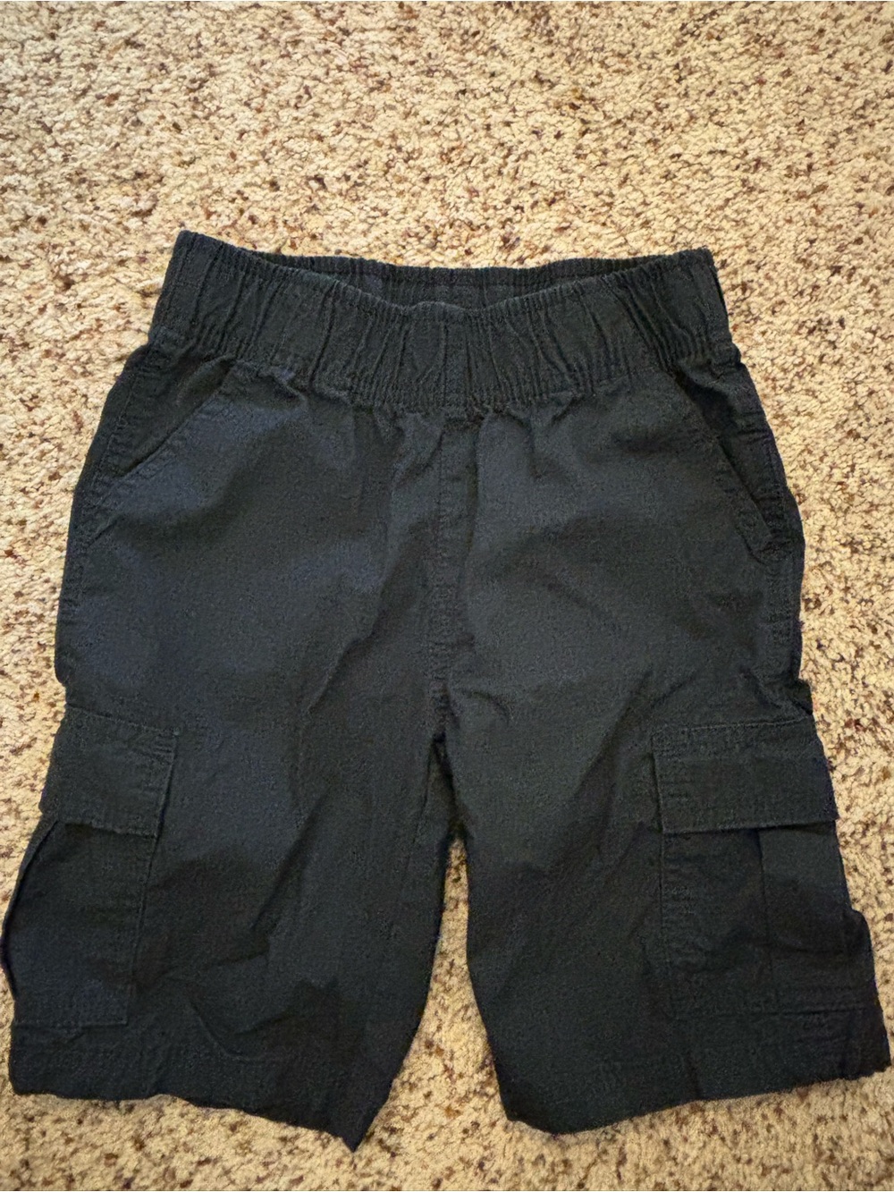 The Children's Place Black Cargo Shorts with Elastic Waistband